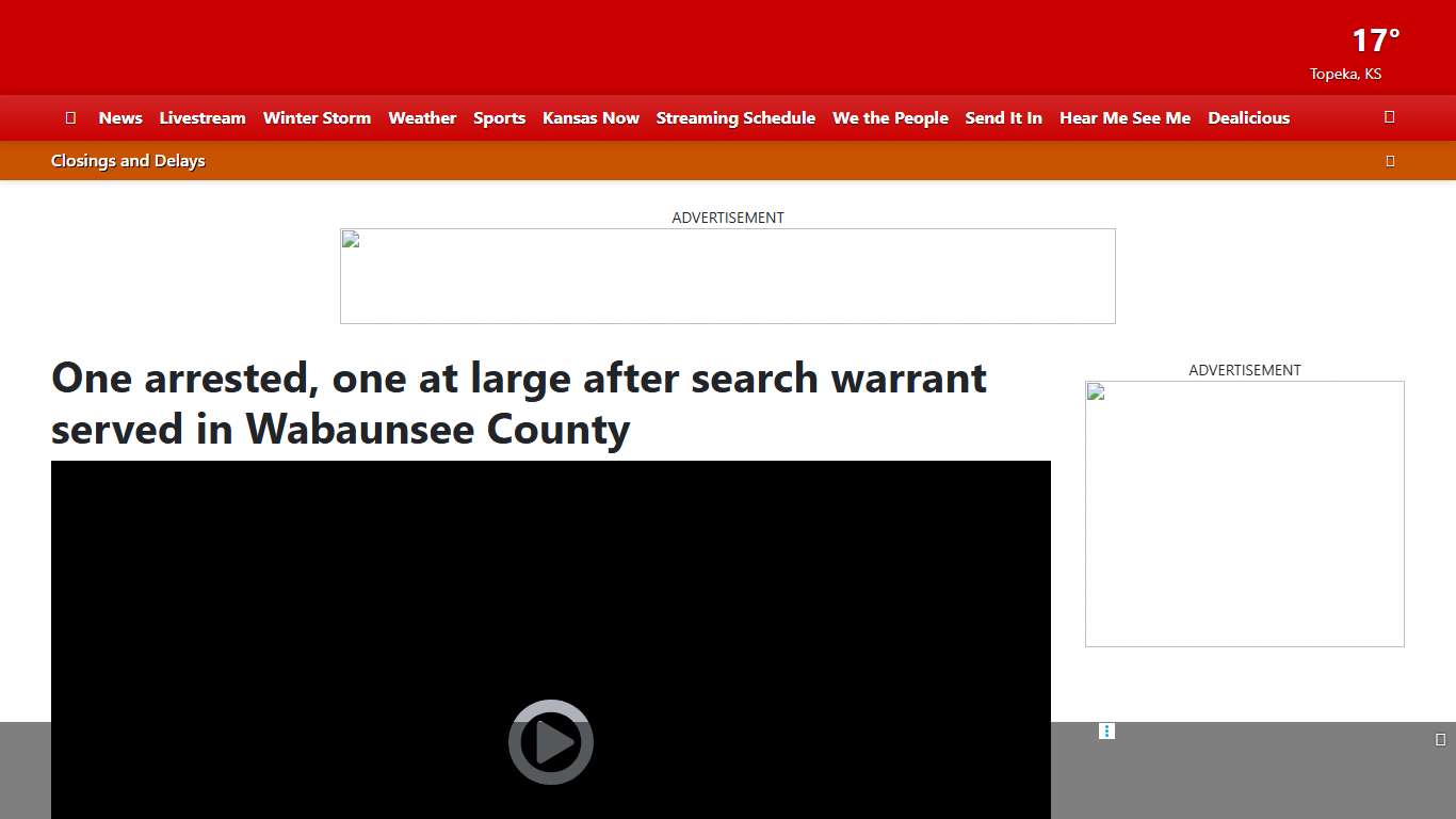 One arrested, one at large after search warrant served in Wabaunsee County